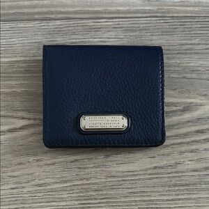Marc by Marc Jacobs - 4x3.5” Navy Bifold 100% Cow Leather Wallet
